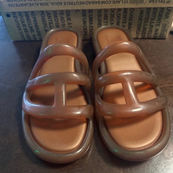 Melissa X Telfar Jelly Slide BROWN - Size 5 - Picture 2 of 3